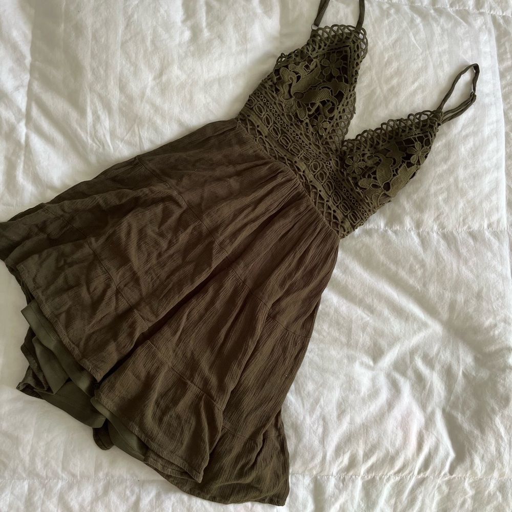 Windsor Olive Lace Mini Dress
